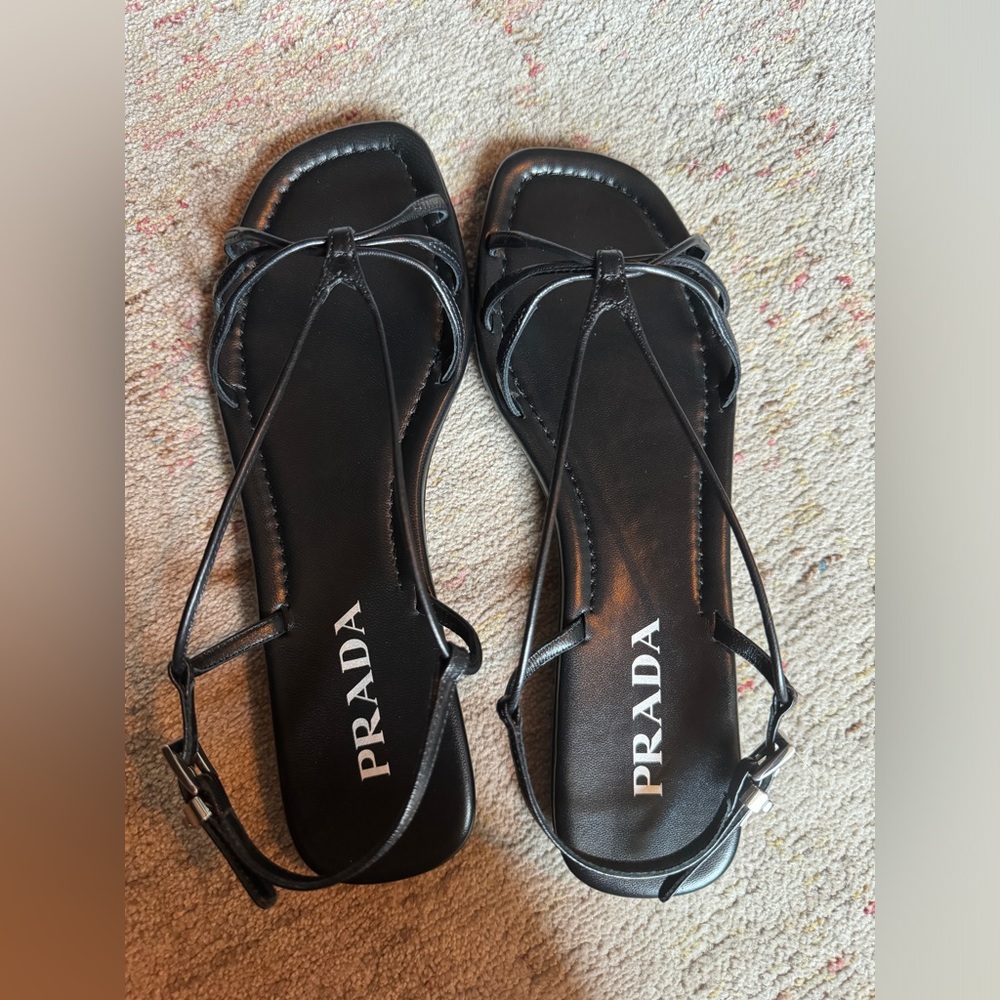 Prada flat leather sandals